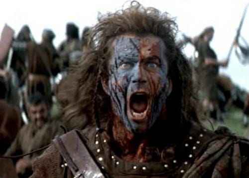 A screenshot from the film Braveheart