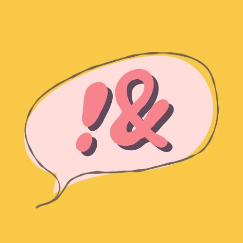 Logo for Let's Talk Improv - a speech bubble with '!&' inside