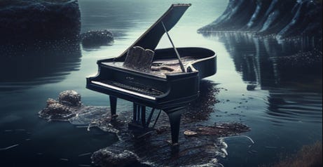 Piano in the sea