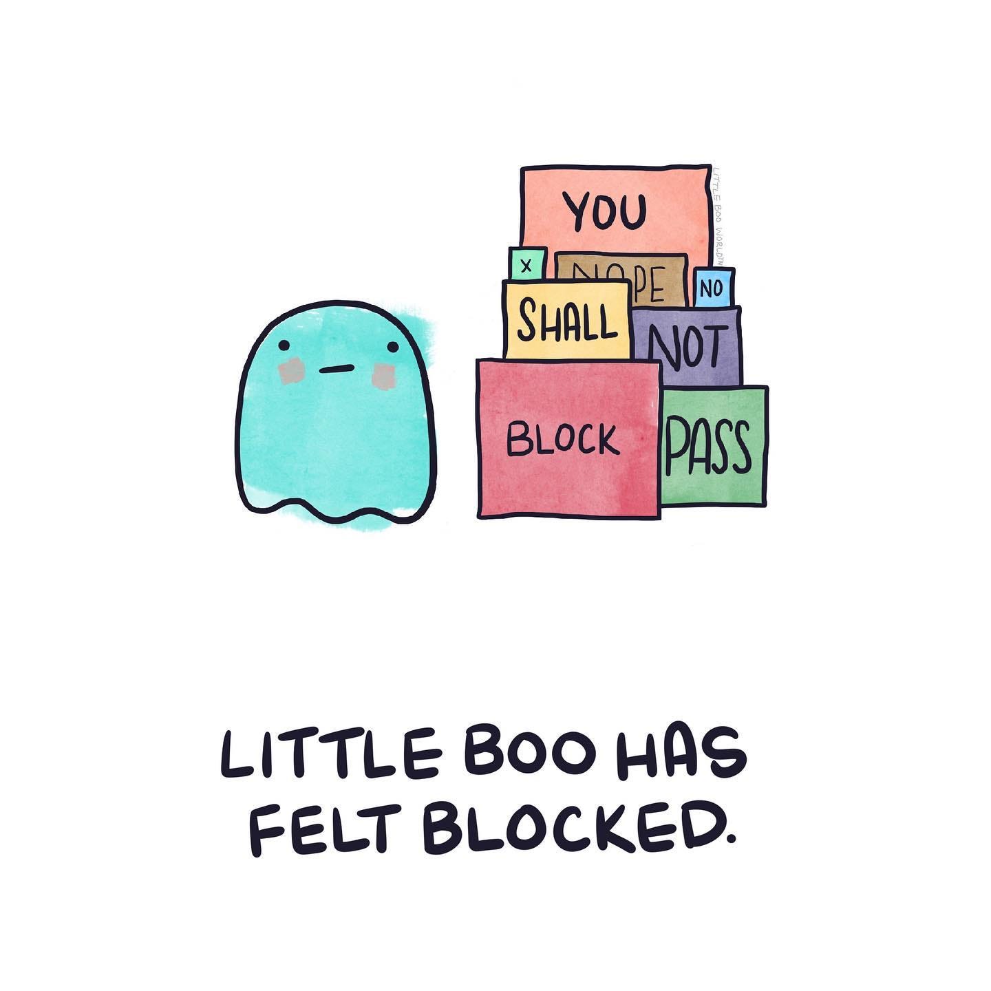Little boo has felt blocked