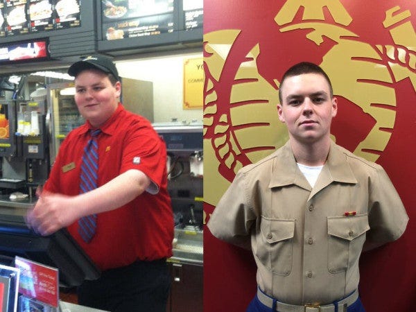 This Former McDonald's Employee Lost 120 Pounds To Join The Marine Corps -  Task & Purpose