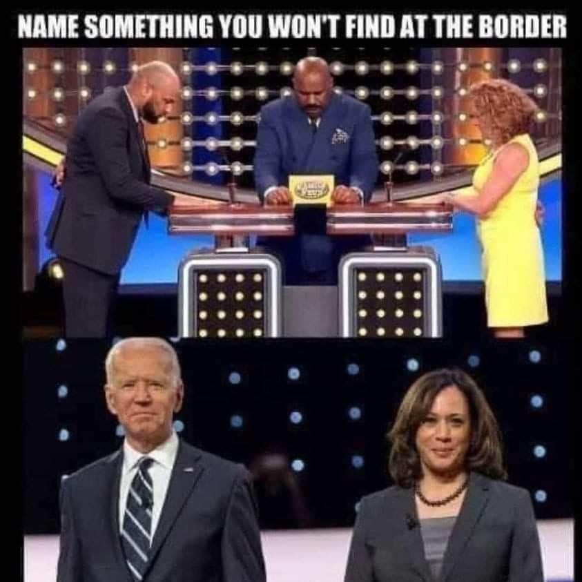 May be an image of 5 people, the Oval Office and text that says 'NAME SOMETHING YOU WON'T FIND AT THE BORDER'