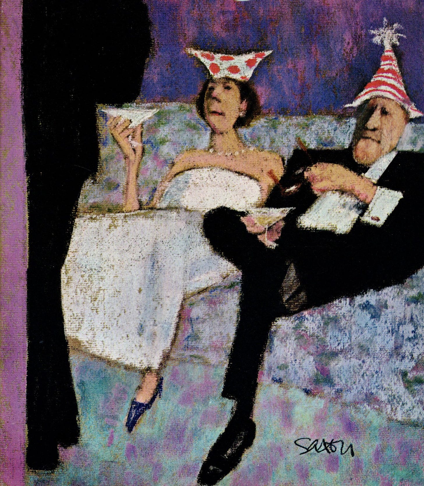 Brindille on X: "Ring in the New Year with some fun 🥂 (Cover for The New  Yorker, december 1966) © Charles Saxon https://t.co/K7KgK5asCU" / X