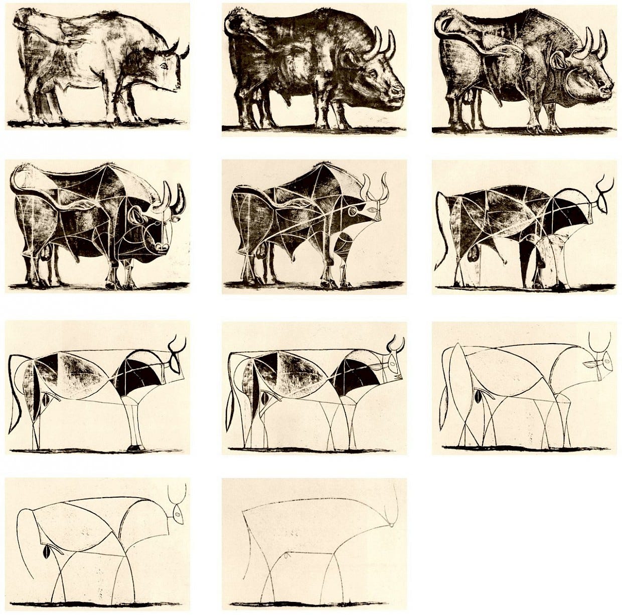 Pablo Picasso, Lithographs from The Bull, 1945-1946