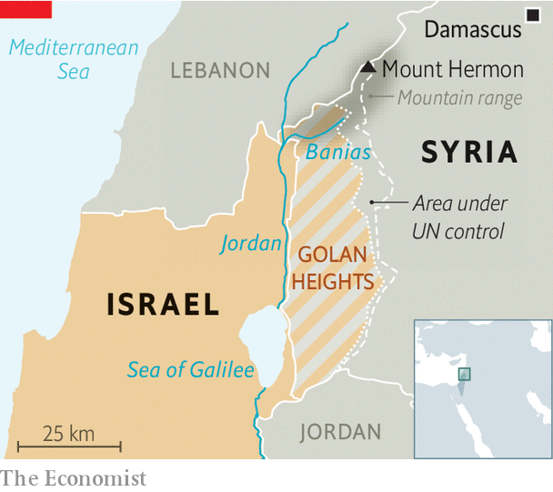 America recognises Israeli control of the Golan Heights