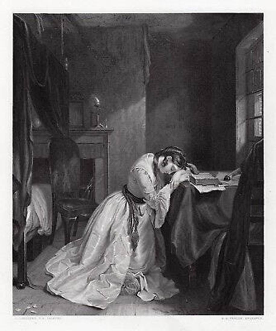 A person in a long dress sleeping on a desk with Boydell Shakespeare Gallery in the background

AI-generated content may be incorrect.