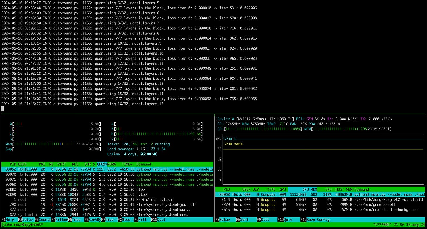 quantizing mistralai/Mistral-7B-Instruct-v0.2 using intel/auto-round