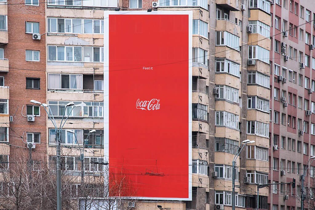 Coke bottle optical illusion ads