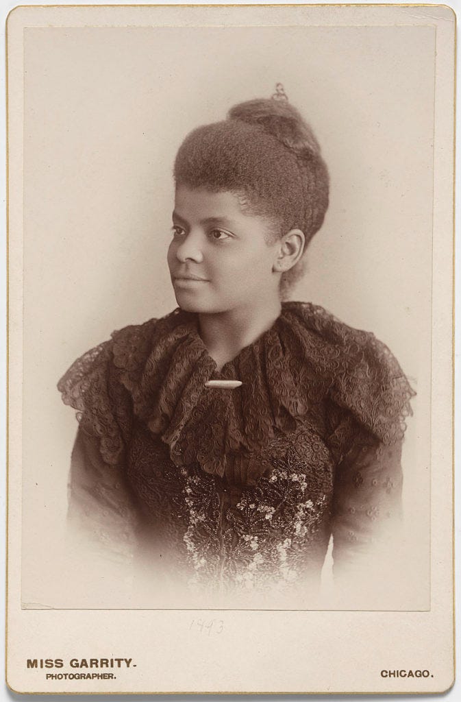 Photo card of Ida B. Wells made in Chicago, c. 1893