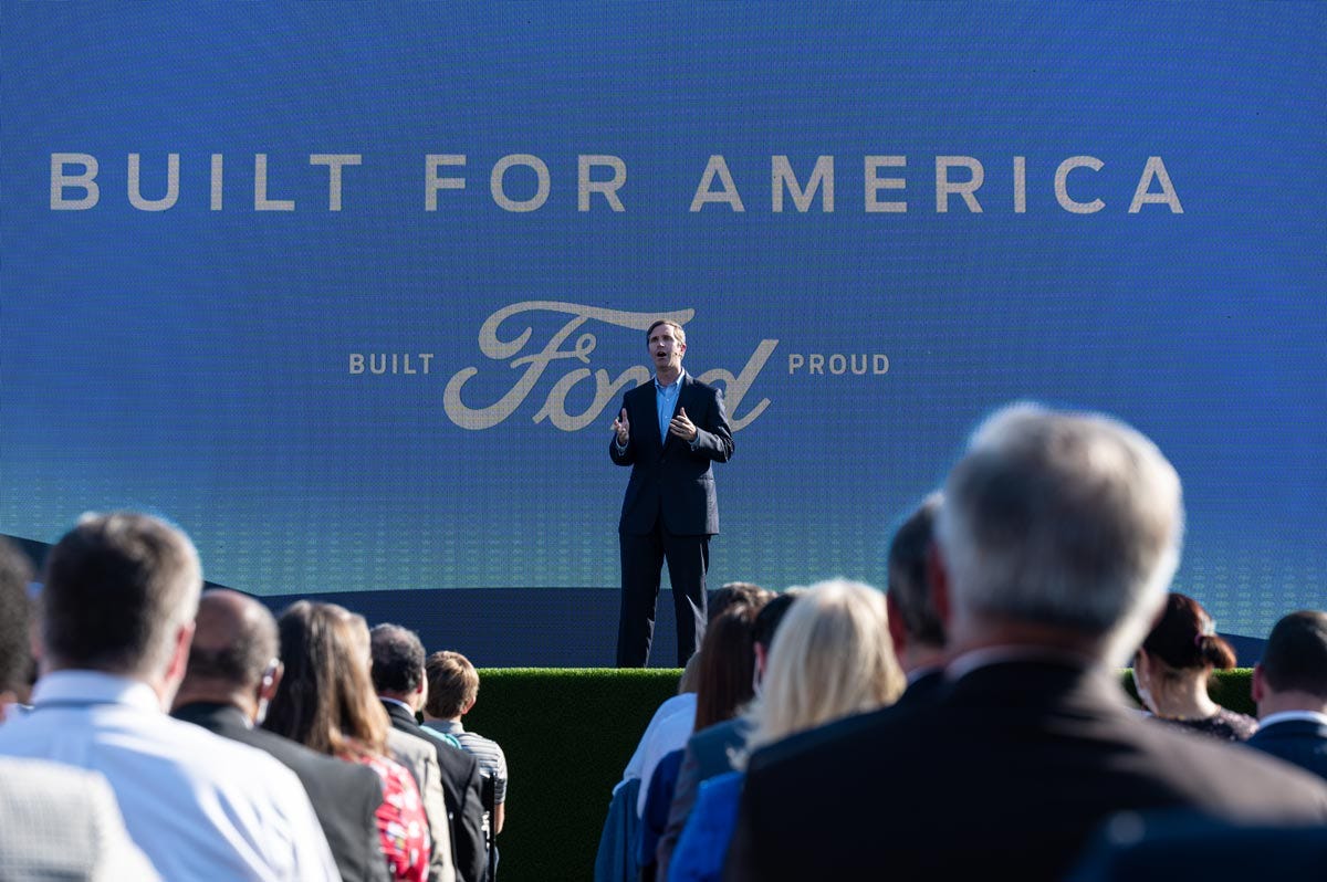 Kentucky governor Andy Beshear speaks during a Ford Motor Company announcement event at the Kentucky State Capitol in 2021.