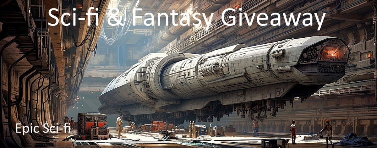 Promo image for Sci-Fi & Fantasy Giveaway banner: Epic Sci-Fi. Click here to explore SFF books