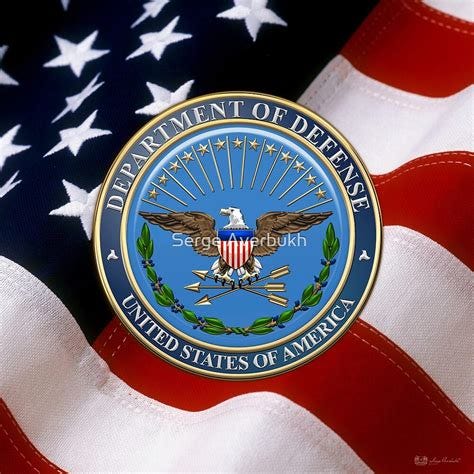 "U.S. Department of Defense - DOD Emblem over U.S. Flag" by Serge Averbukh | Redbubble