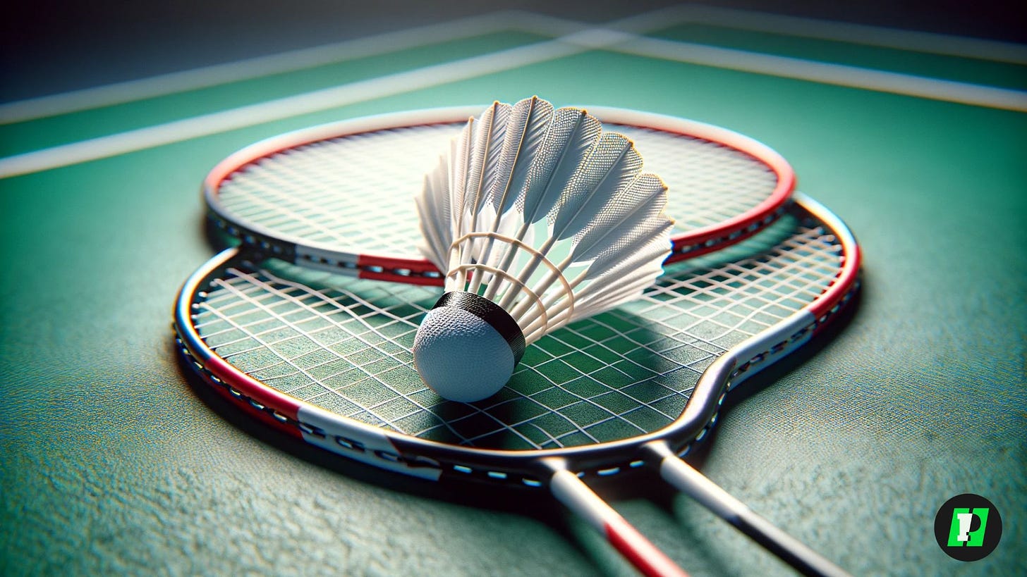 badminton racquet and shuttlecock 