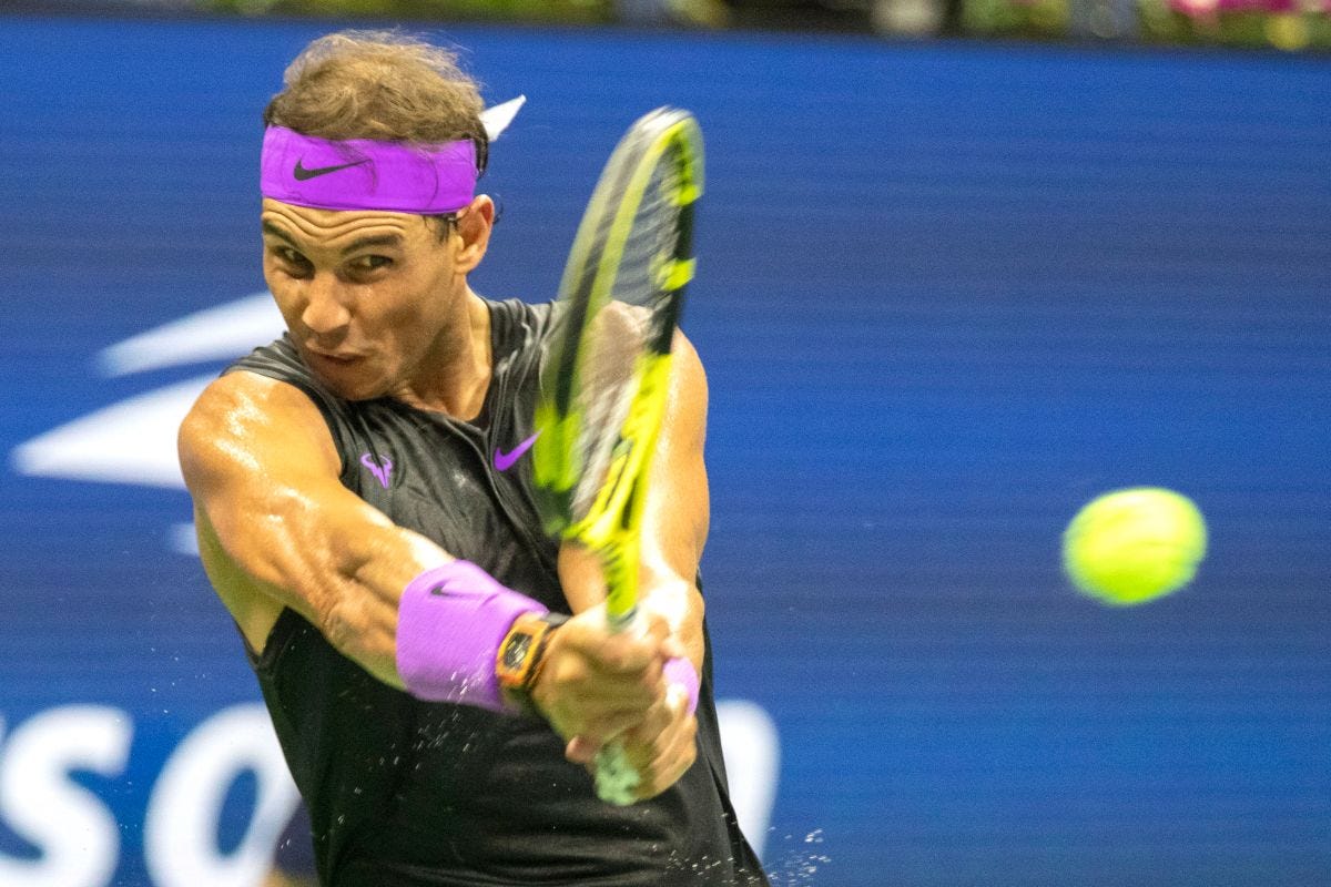 rafael nadal returns serve beating off schwartzman at us open 2019