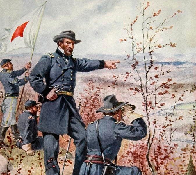 General Sherman At Kenesaw Mountain Drawing by Henry Alexander Ogden
