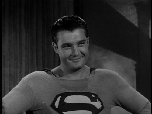 George Reeves playing Superman in the 1952 TV series