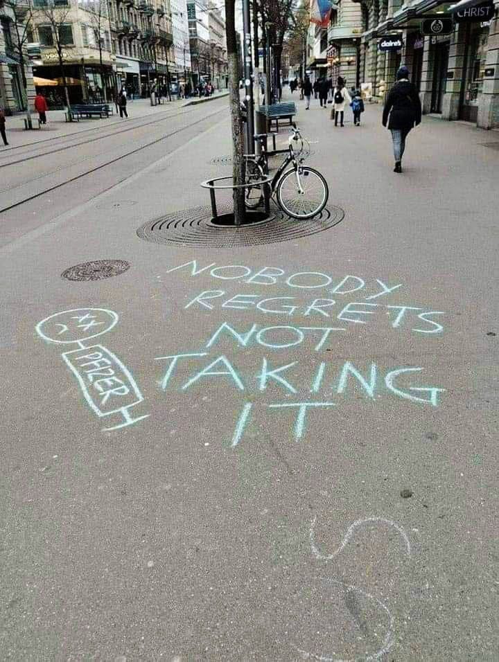 Nobody Regrets Not Taking It Sidewalk Graffiti