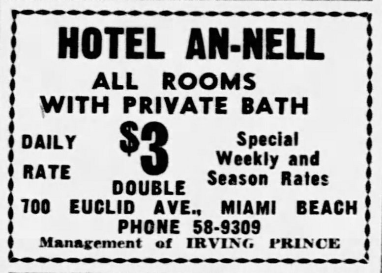 Figure 4: Ad in Miami News on October 21, 1943