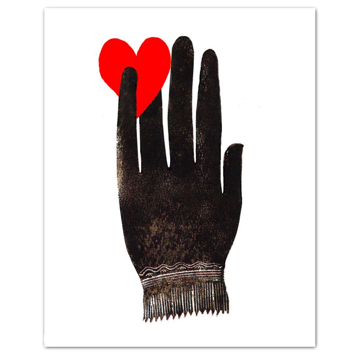 HAND WITH HEART Love Mixed media Decorative art painting image 1