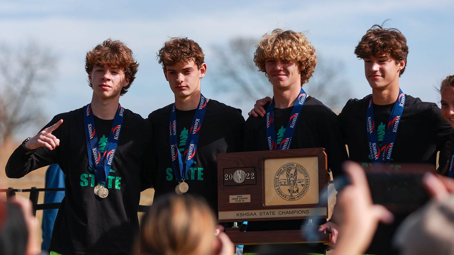 Aquinas' King earns his crown, even as Blue Valley Southwest boys dethrone  reigning 8-time 5A champ Saints - Kansas State High School Activities  Association