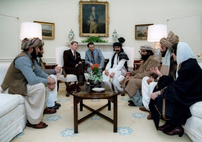 Reagans møte med Mujahedin, 1983. (Wikimedia Commons)