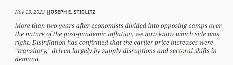 Stiglitz declared the 'Transitory Team' victorious