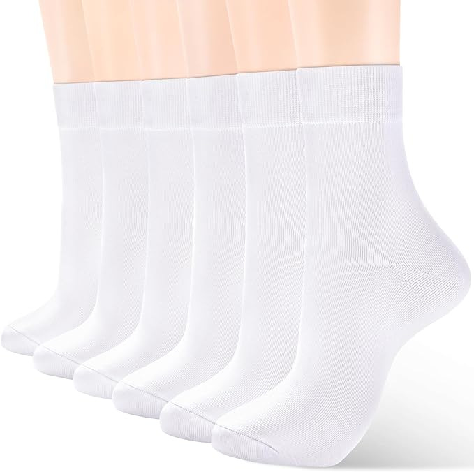 ATBITER Women&#39;s Thin Cotton Socks,Soft Cotton Bootie Socks Women Above Ankle Crew Socks (6-Pairs With Present Box)