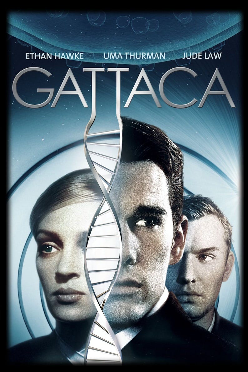 Gattaca Movie Poster Ethan Hawke Uma Thurman Jude Law image 1