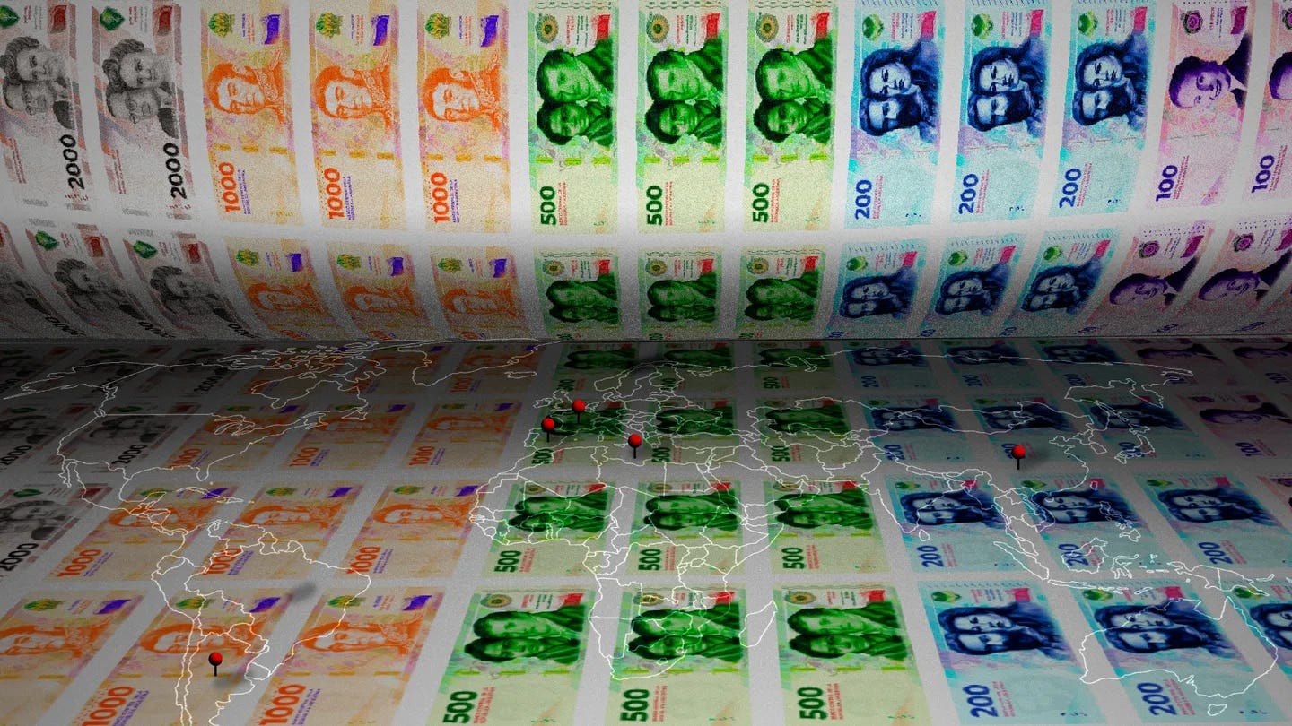 De China a Brasil: los países donde se imprimen los billetes que circulan en la Argentina. (Foto: TN).
