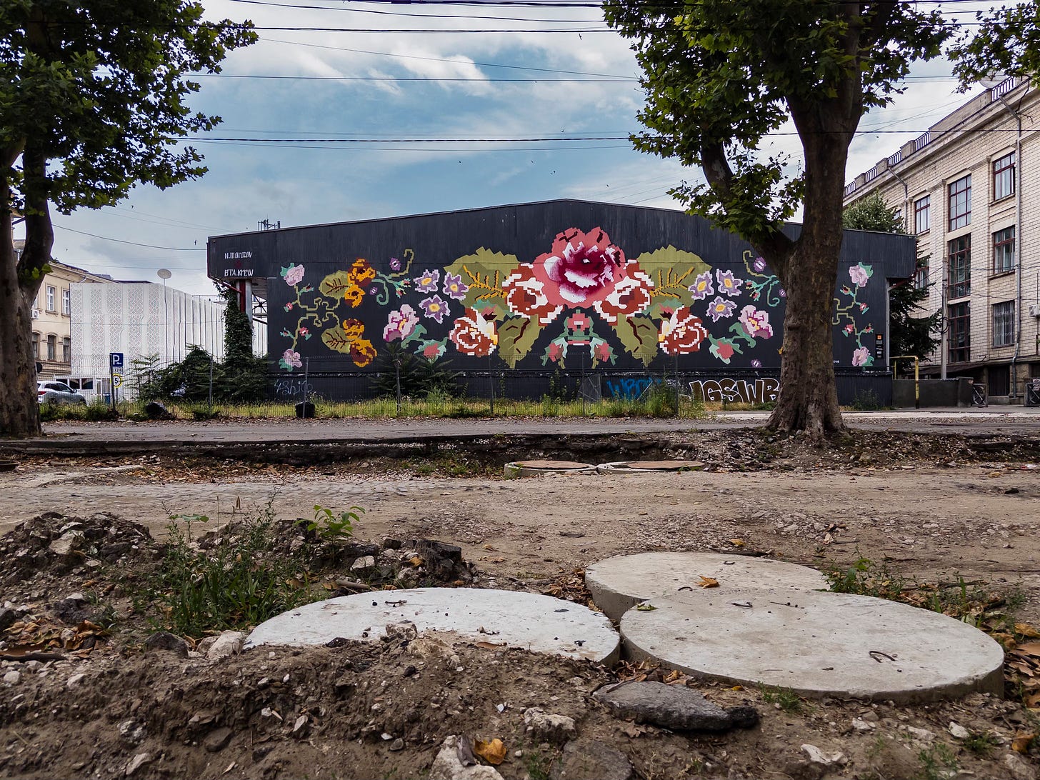 street art on a central street, Chisinau, Moldova