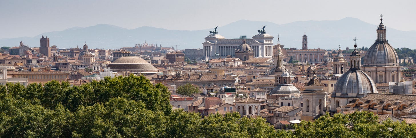 a photo of the Roman skyline