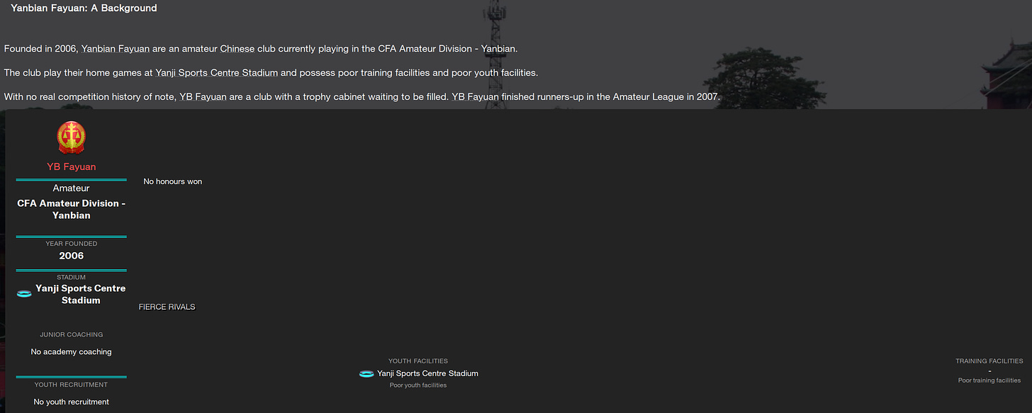 Football Manager 2023 Yanbian Fayuan