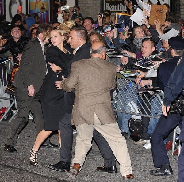 jennifer lawrence scared of large crowds