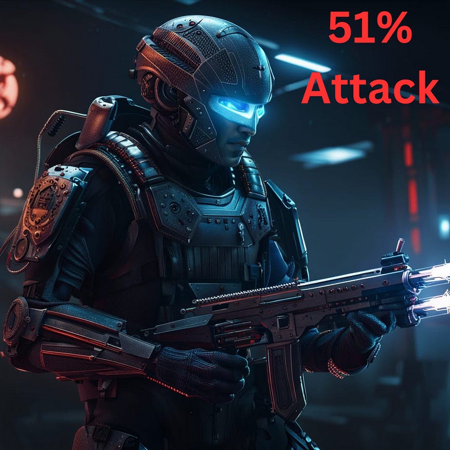 There is a soldier from the future with firearm in his hands and above is written 51% attack in red collor