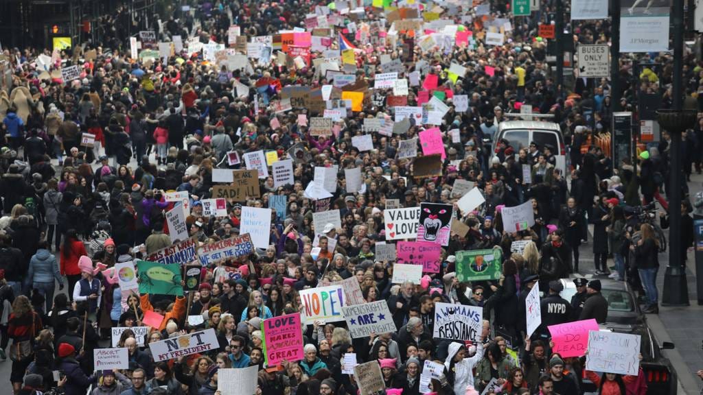 As it happened: Global anti-Trump protests - BBC News