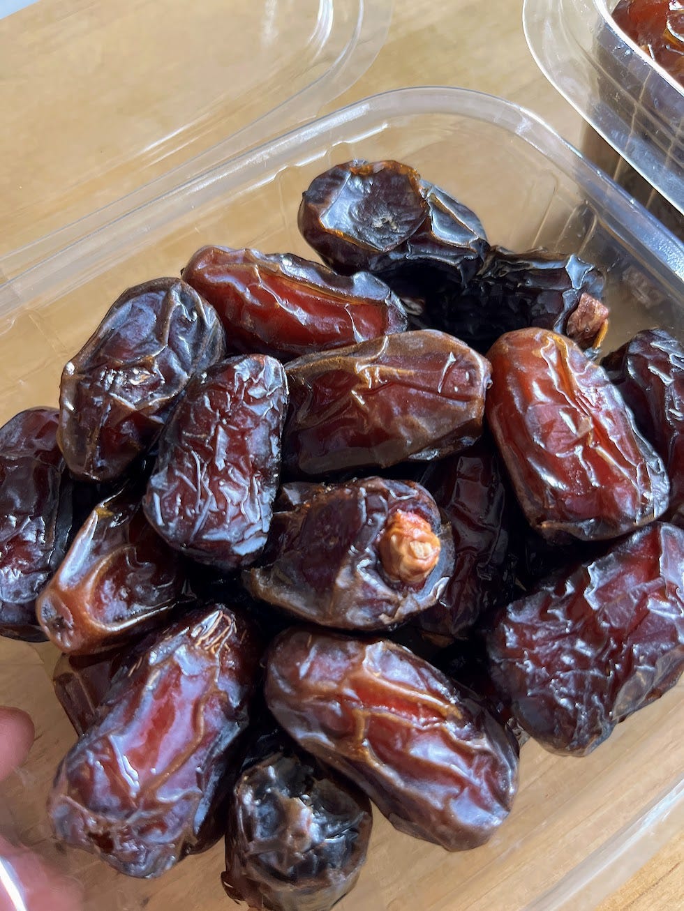 Open container of Black Gold dates