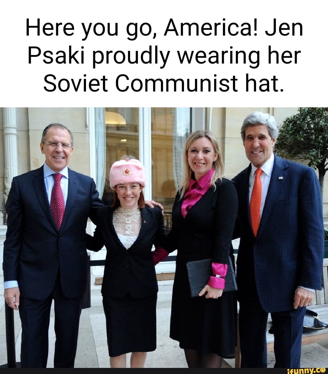 Here you go, America! Jen Psaki proudly wearing her Soviet Communist ...