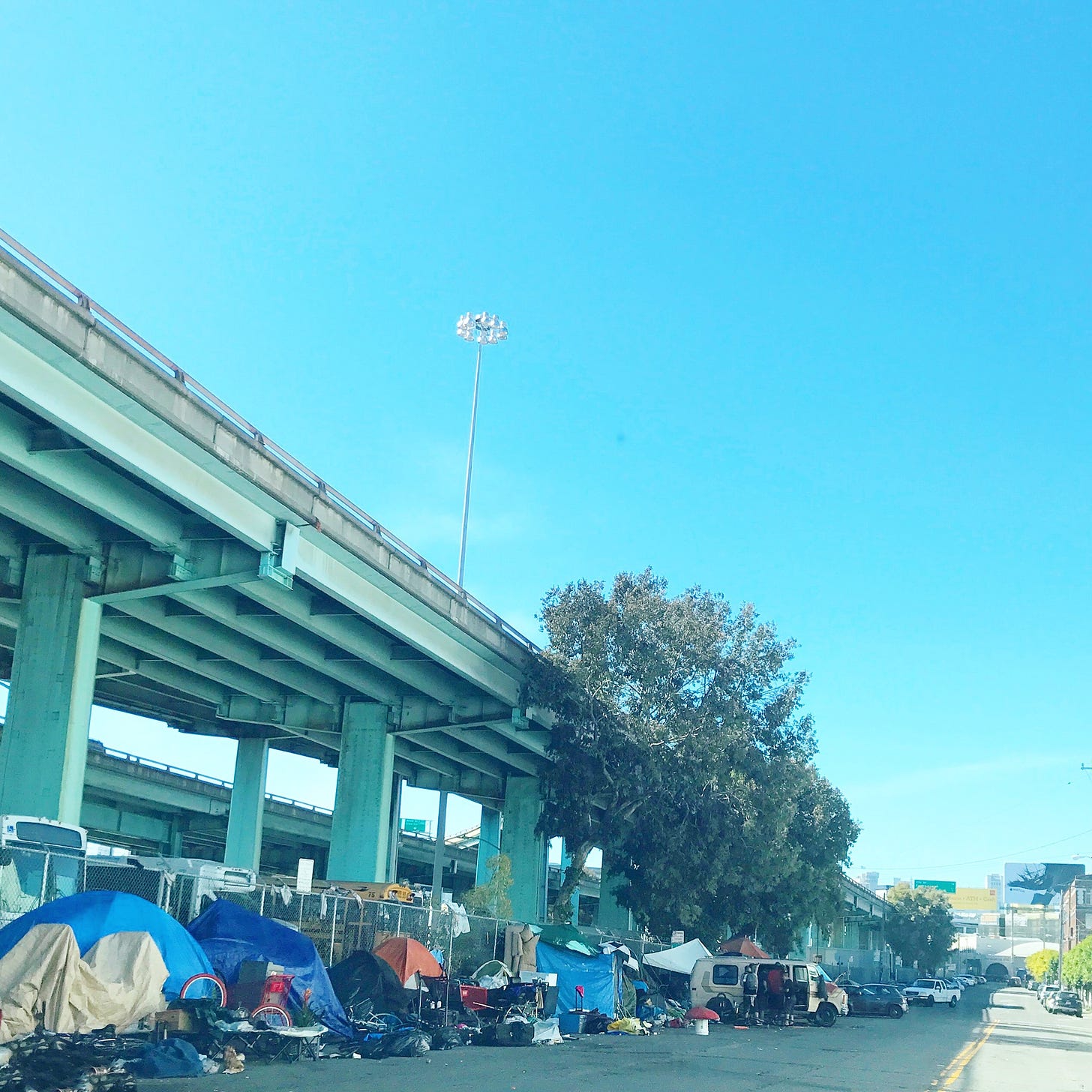 A homeless encampment in San Francisco.