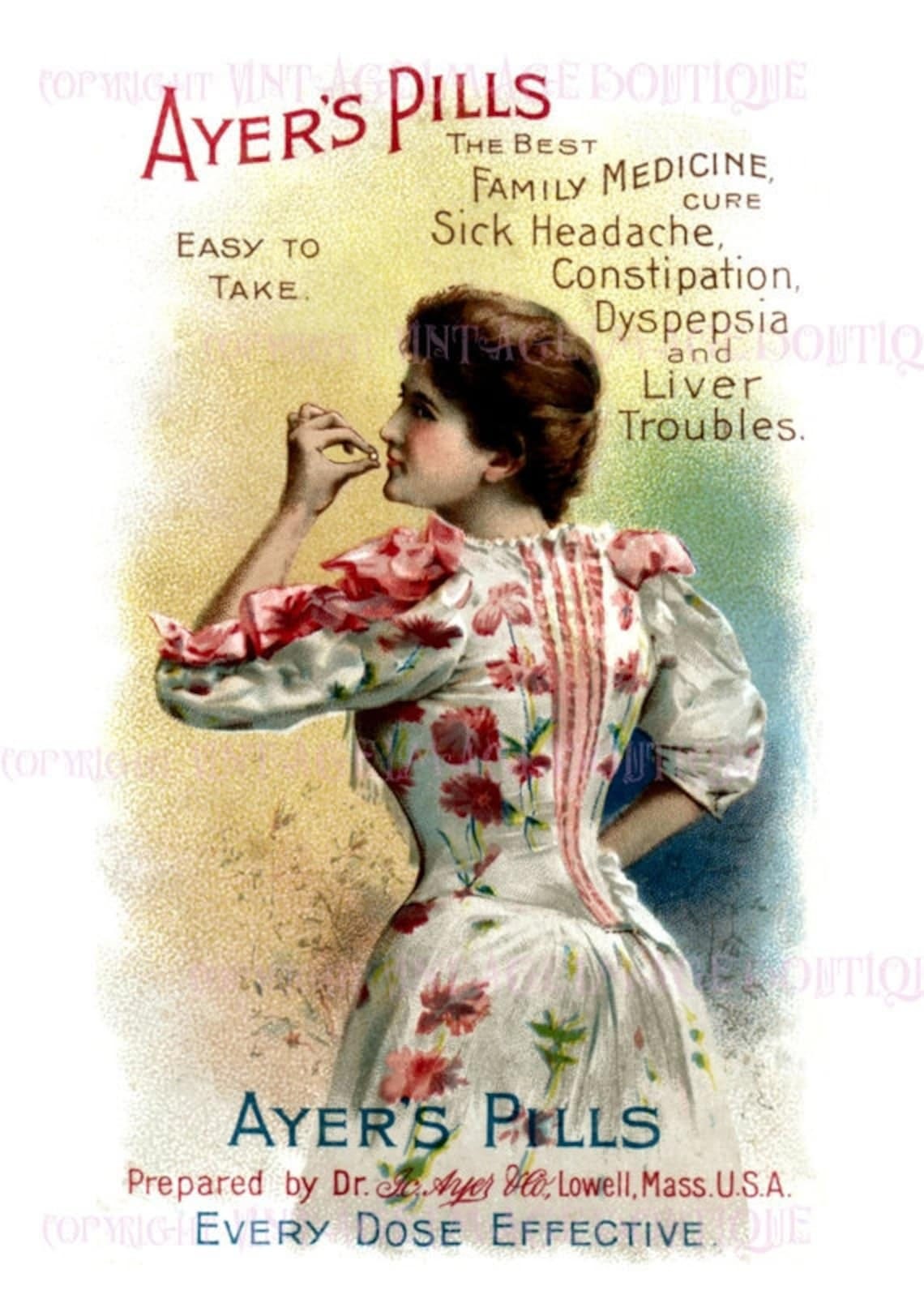 Antique Victorian Quack Medicine Advertisement For Ayers Pills | Etsy