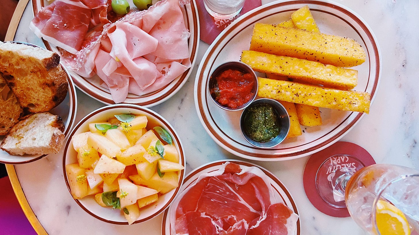 A Capri Club food spread