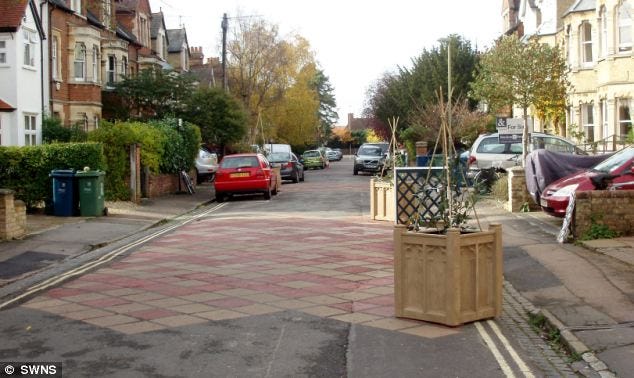 Welcoming site: Road markings and plants turn Beech Croft into a 'living space' not a traffic corridor