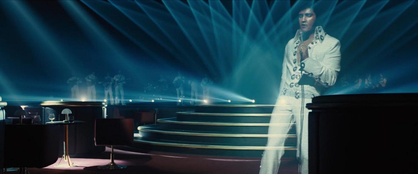 This whole Elvis sequence as I call it is just beautiful, it's not a fight  scene as K is constantly trying to get Deckards trust. 'I like this song',  *K spits blood* ...