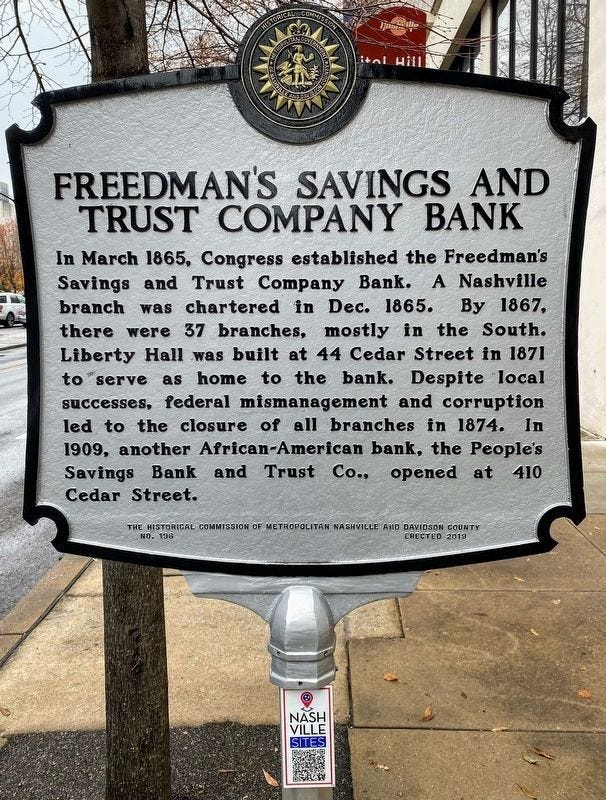 Freedman's Savings and Trust Company Bank / Duncan Hotel Historical Marker