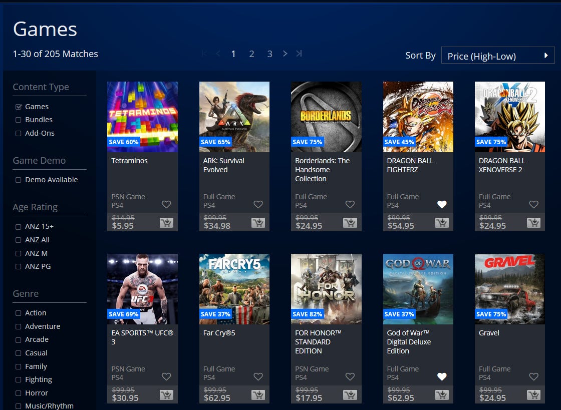 Screenshot] Playstation Store has terrible sorting issues. How is this game  with a base price of $14.95 ranked higher than games with base price of  $99.95?! : r/PS4