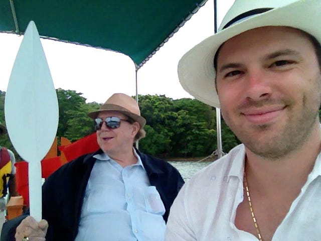 Picture of Nat Sharratt and John-Roger. Panama, 2012