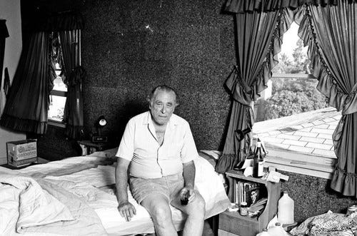 Charles Bukowski in his bedroom — Calisphere