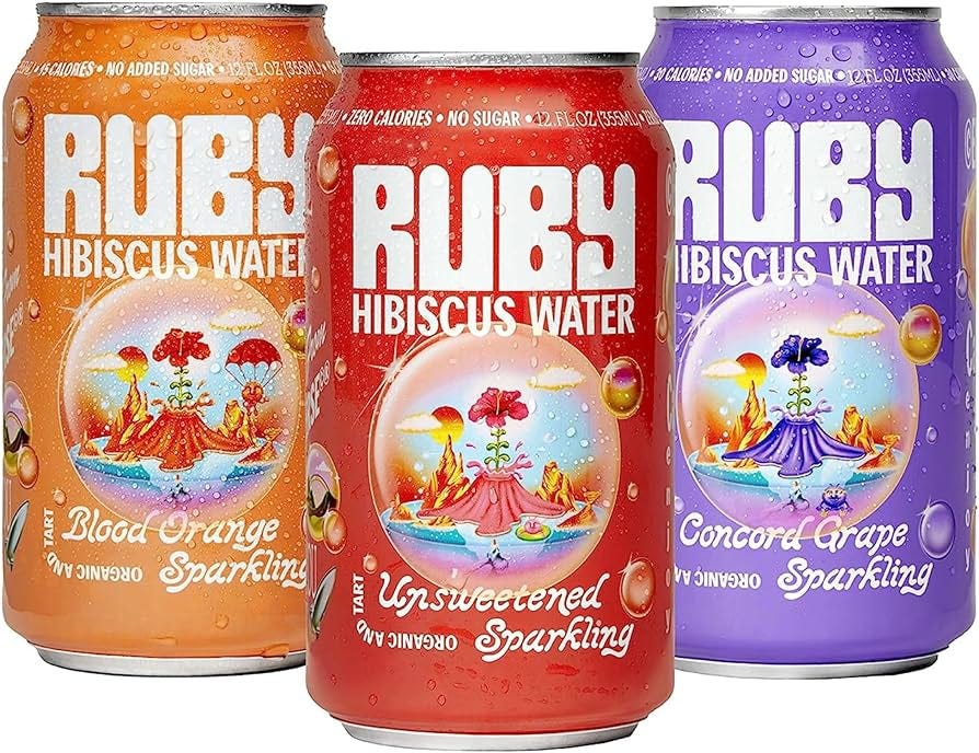 Ruby Hibiscus Organic Sparkling Water Variety Pack - 12pk x 12oz Cans -  1000+ Antioxidants, Non-GMO, Vegan, Gluten-Free, Kosher - Refreshingly  Juicy & ...