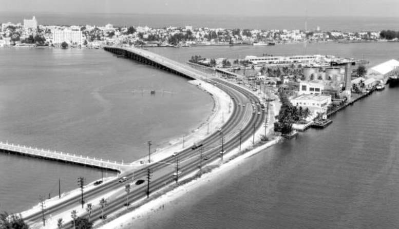 Cover: MacArthur Causeway in 1959.