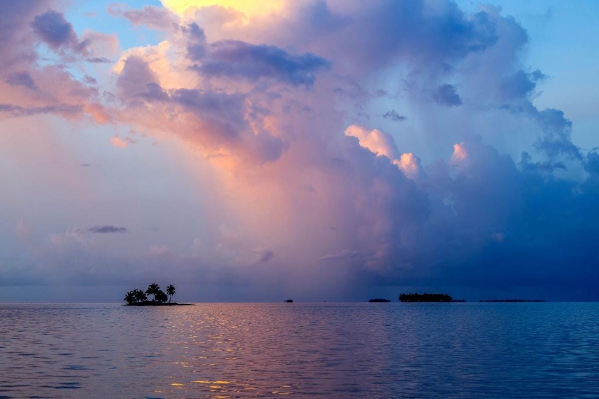  Clouds pictured in Guna Yala Comarca, Panama, near the island of Carti Sugtupu in the Caribbean Sea, on Aug. 28, 2023. (Luis Acosta/AFP via Getty Images)