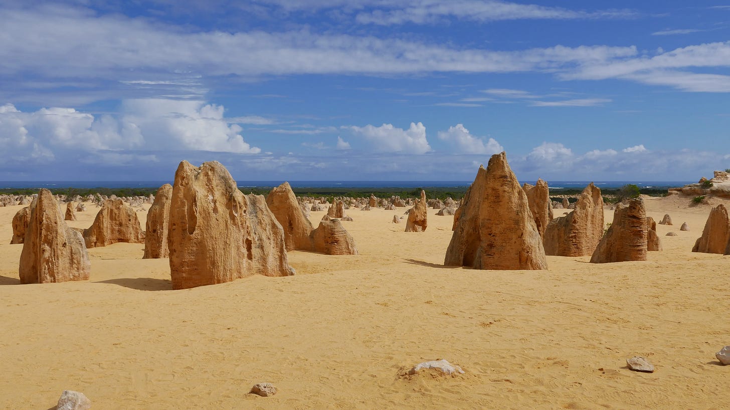 Photo by Author — This photo is of the Pinnacles Desert, Nambung National Park, Cervantes, WA 6511, Australia, and it has nothing to do with the newsletter’s subject — it is here to calm me down!
